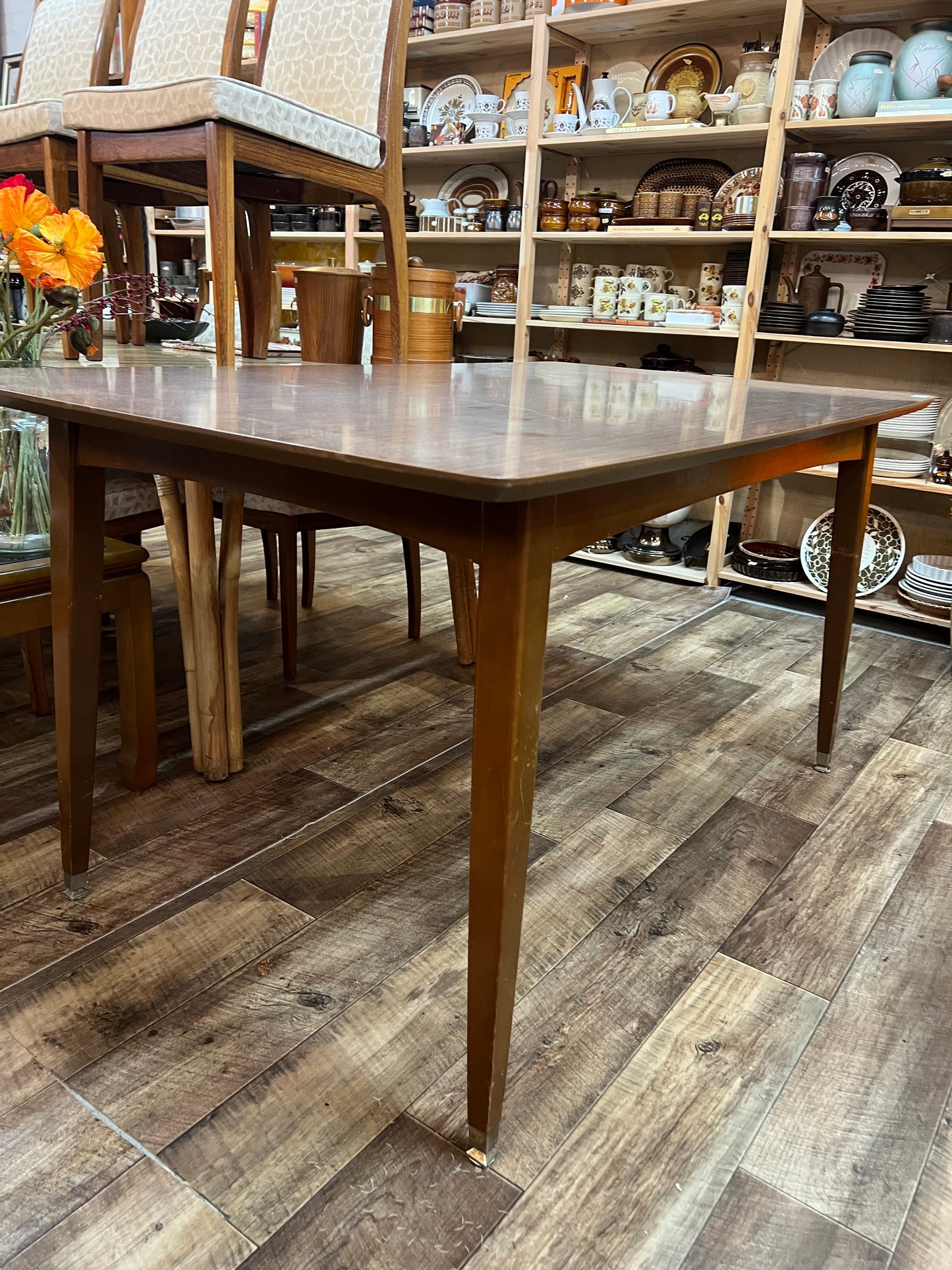 Rectangular Laminate Dining Table with Tapered Legs