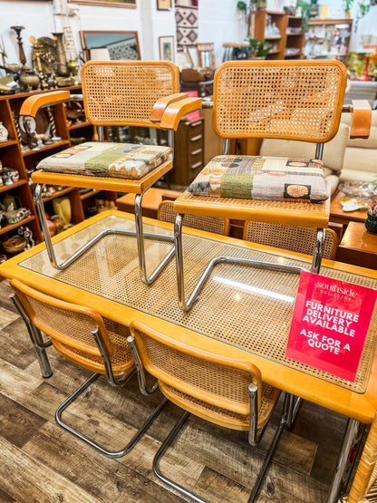 Pluto Furniture Rattan & Chrome Dining Table with 6 Chairs