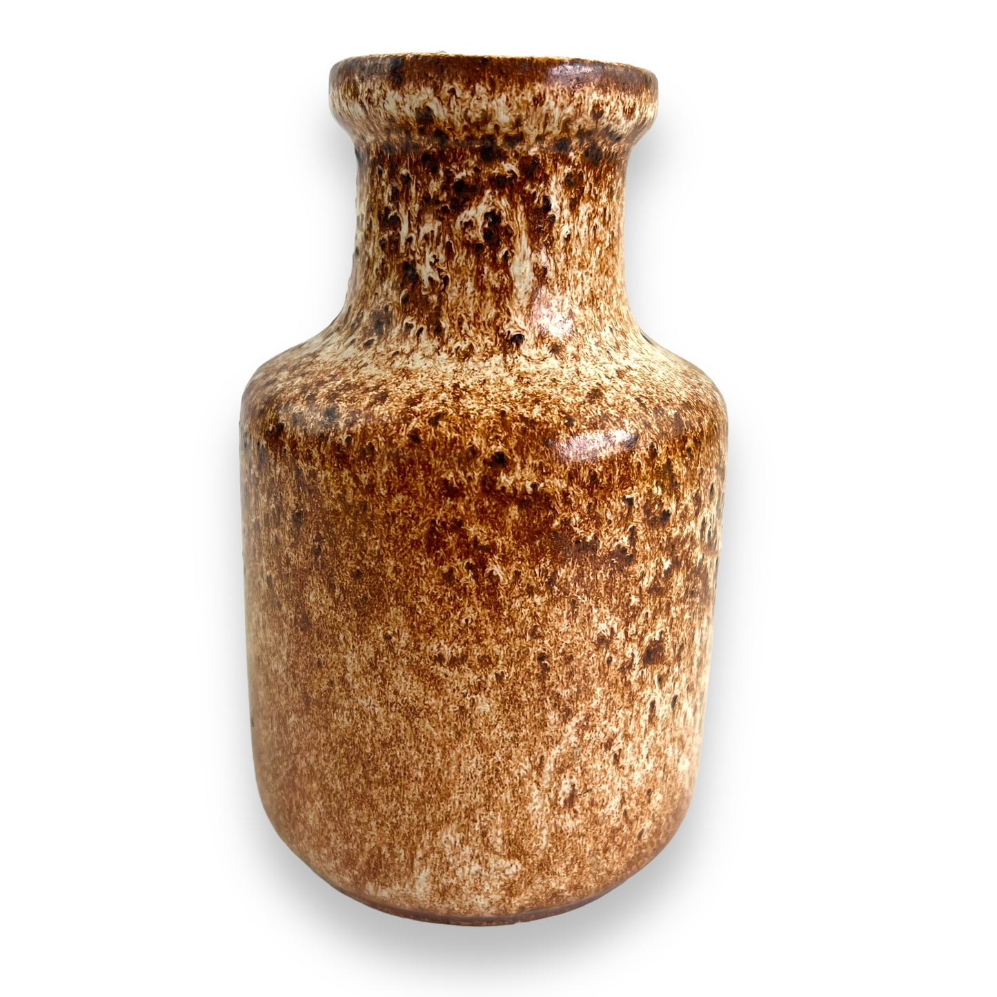 West German Vase with Handle brown speckle pattern stamped 414/16