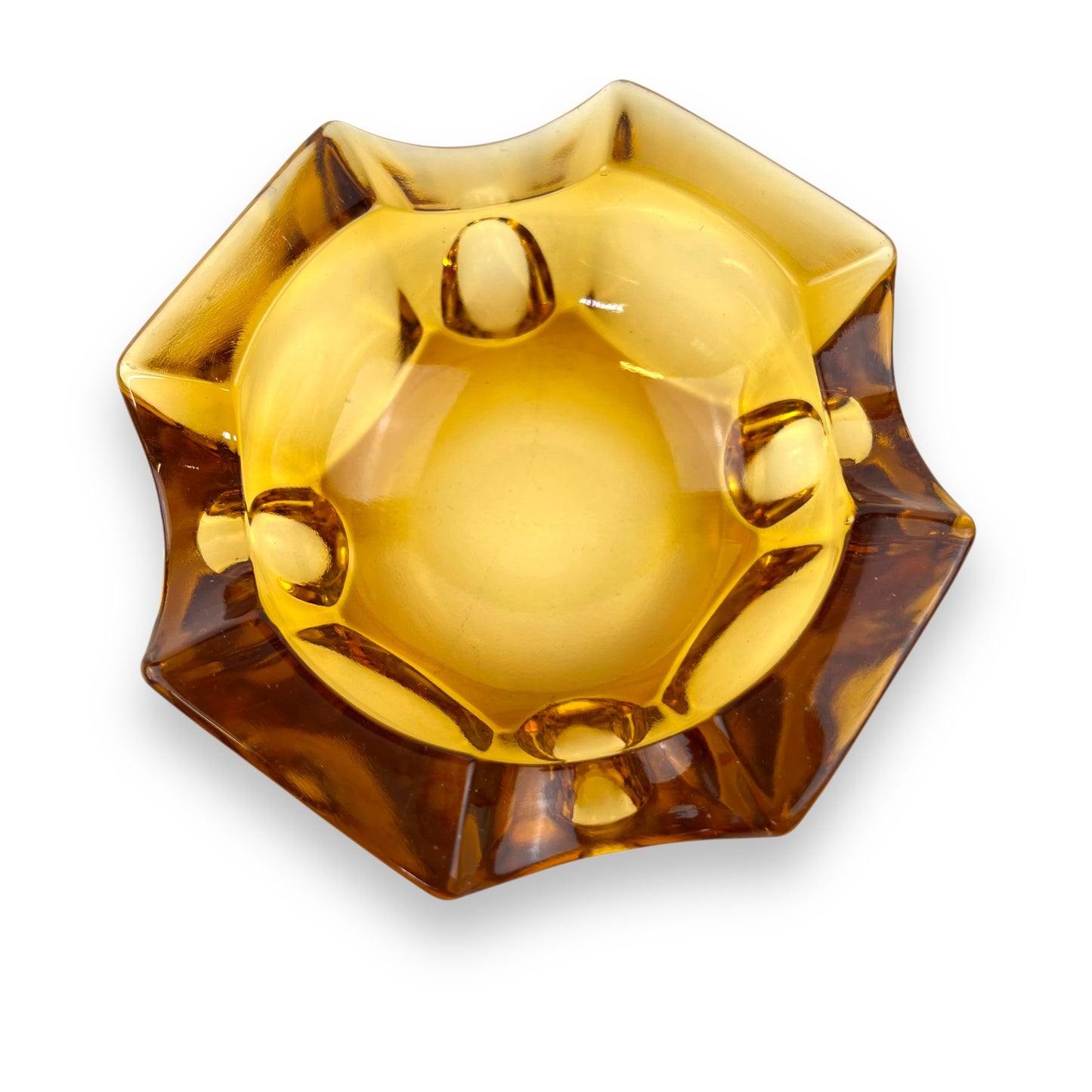 Amber Glass Ashtray