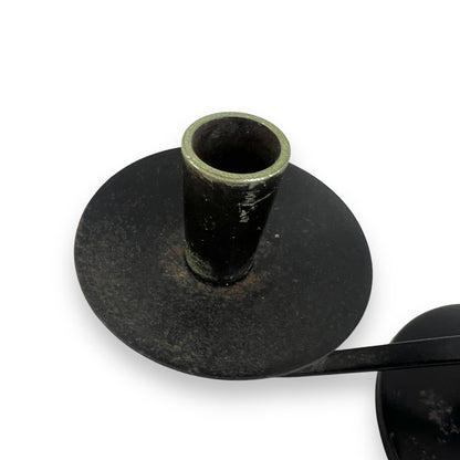 Black Metal Candlestick Holder with swirl design