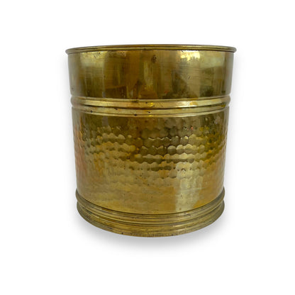 Hammered brass plant pot