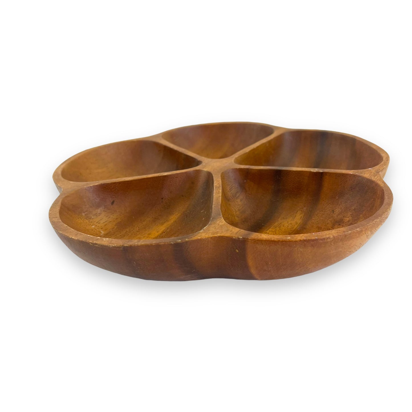 Wooden Flower Shape Sectioned Serving Platter