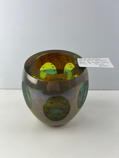 Molten Jewel Vase – Hand Blown Art Glass by Global Views, Made in Poland