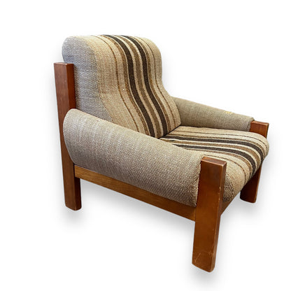 Brown Stripe wooden frame chair