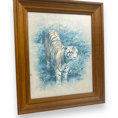 Lion & Tiger Print Set in wooden frame