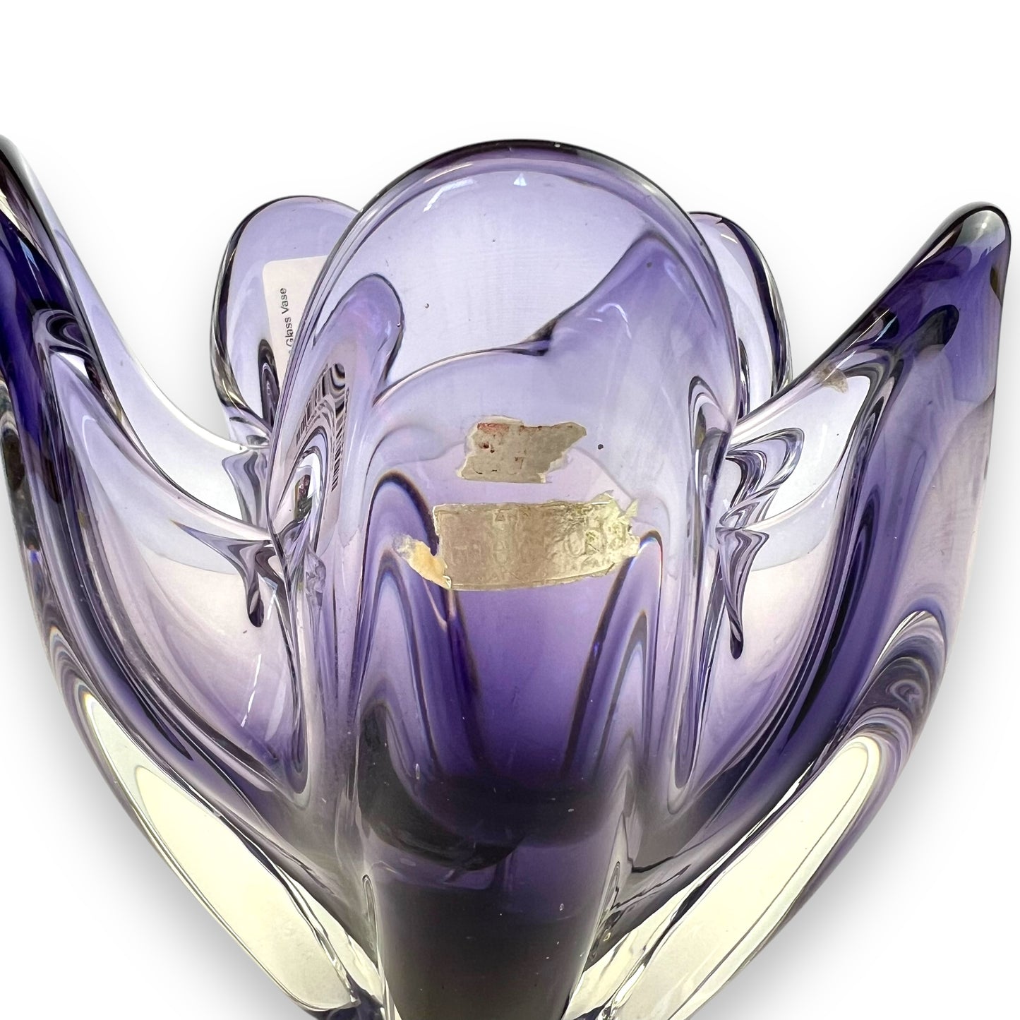 Purple Handkerchief Art Glass Vase