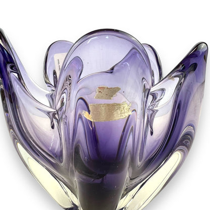 Purple Handkerchief Art Glass Vase