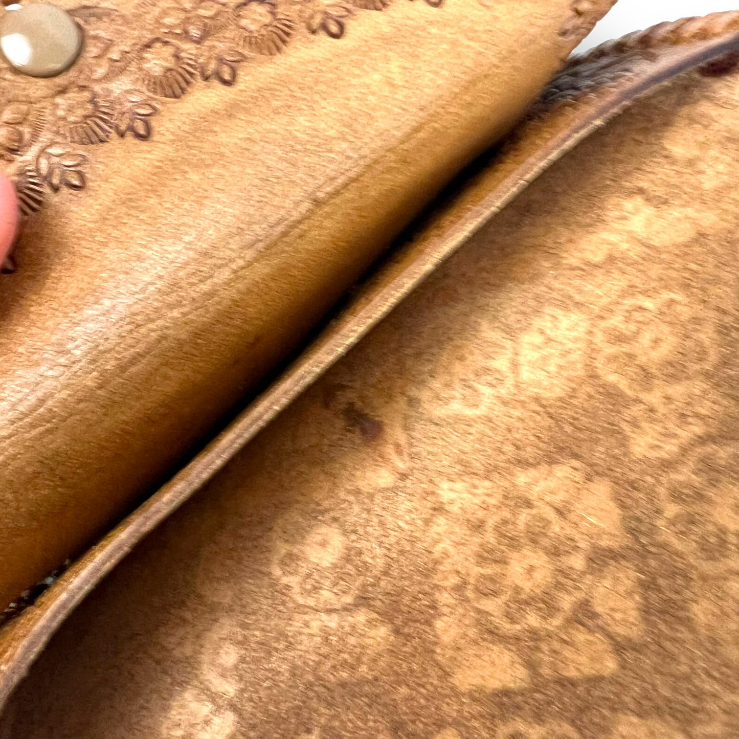 Brown Hand Tooled Leather Purse
