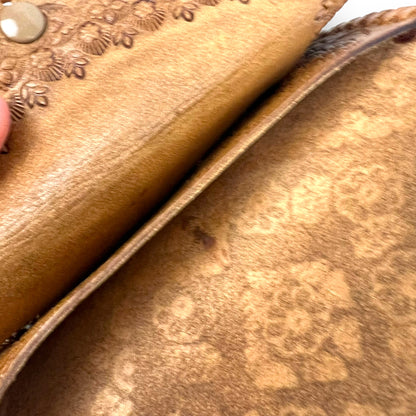 Brown Hand Tooled Leather Purse