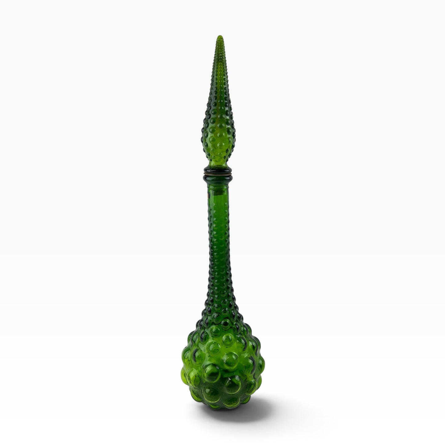 Italian Empoli Green Glass Genie Bottle