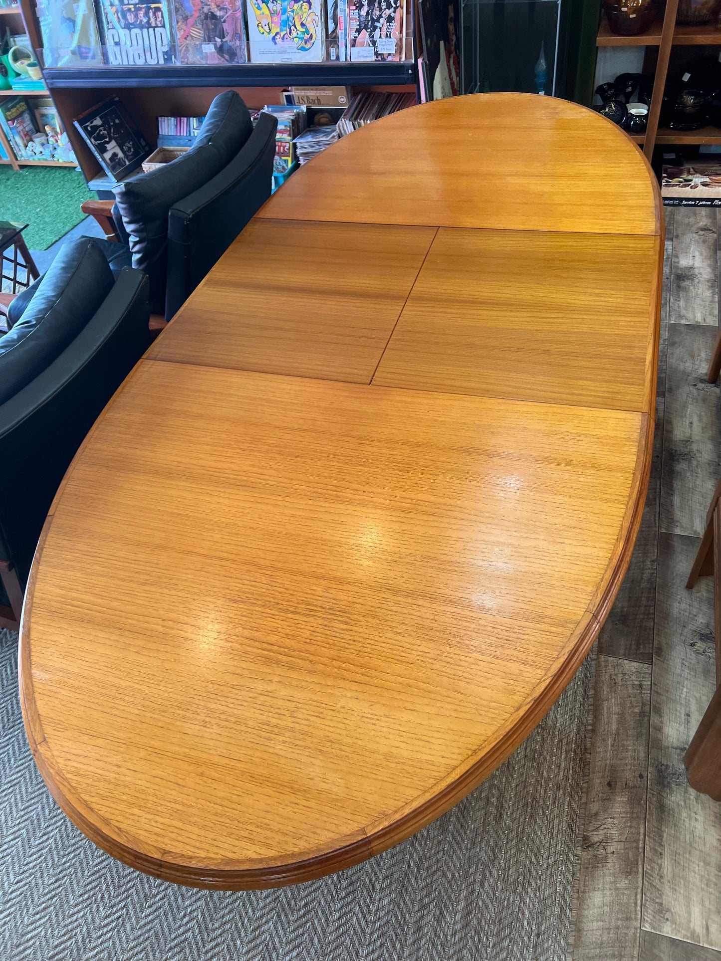 Burgess Australian-Made Teak Oval Extension Dining Table