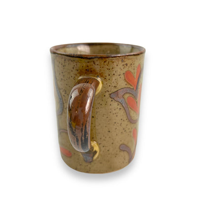 Brown Love heart flower mug