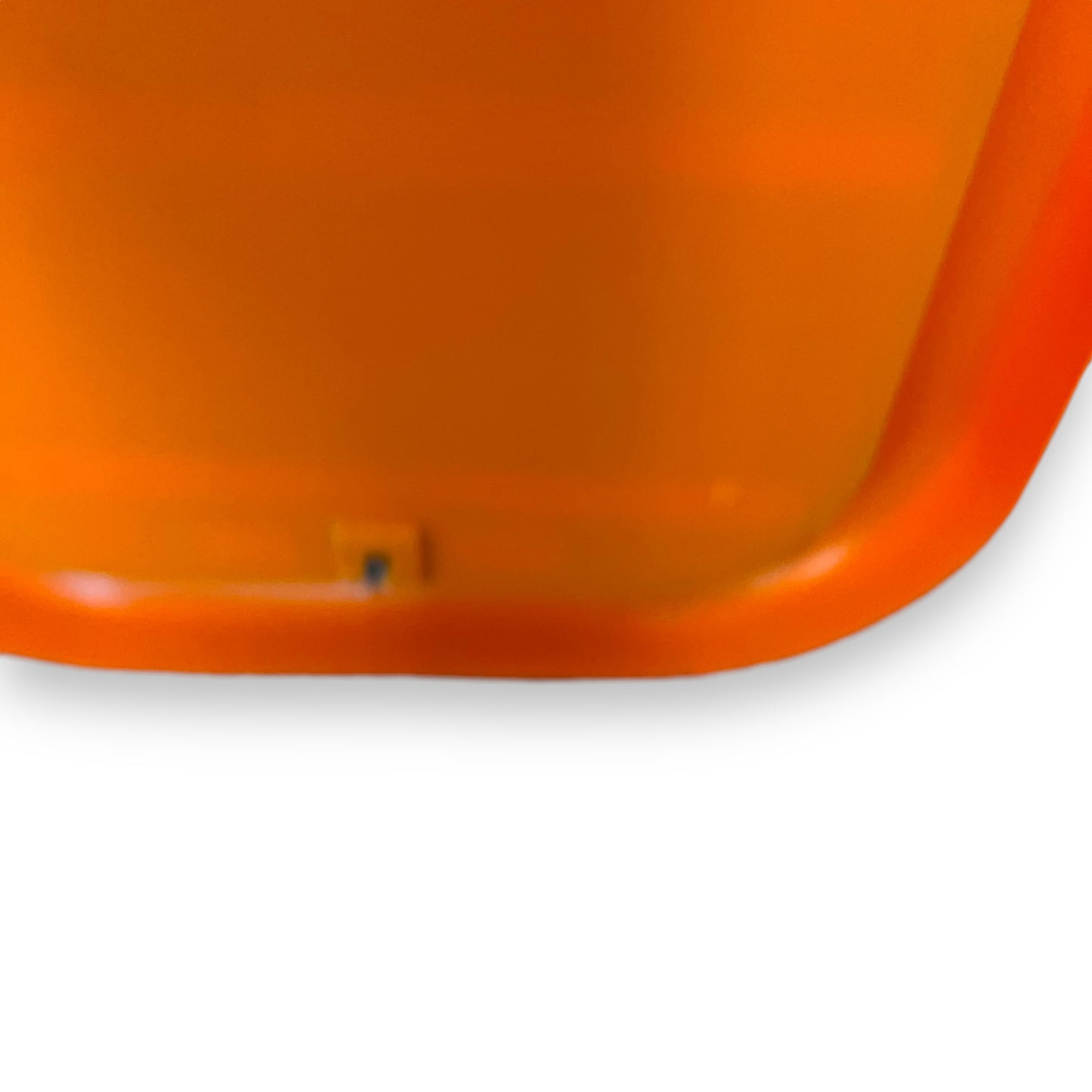 Retro Orange Rectangle Large Plastic Bulbous Mirror
