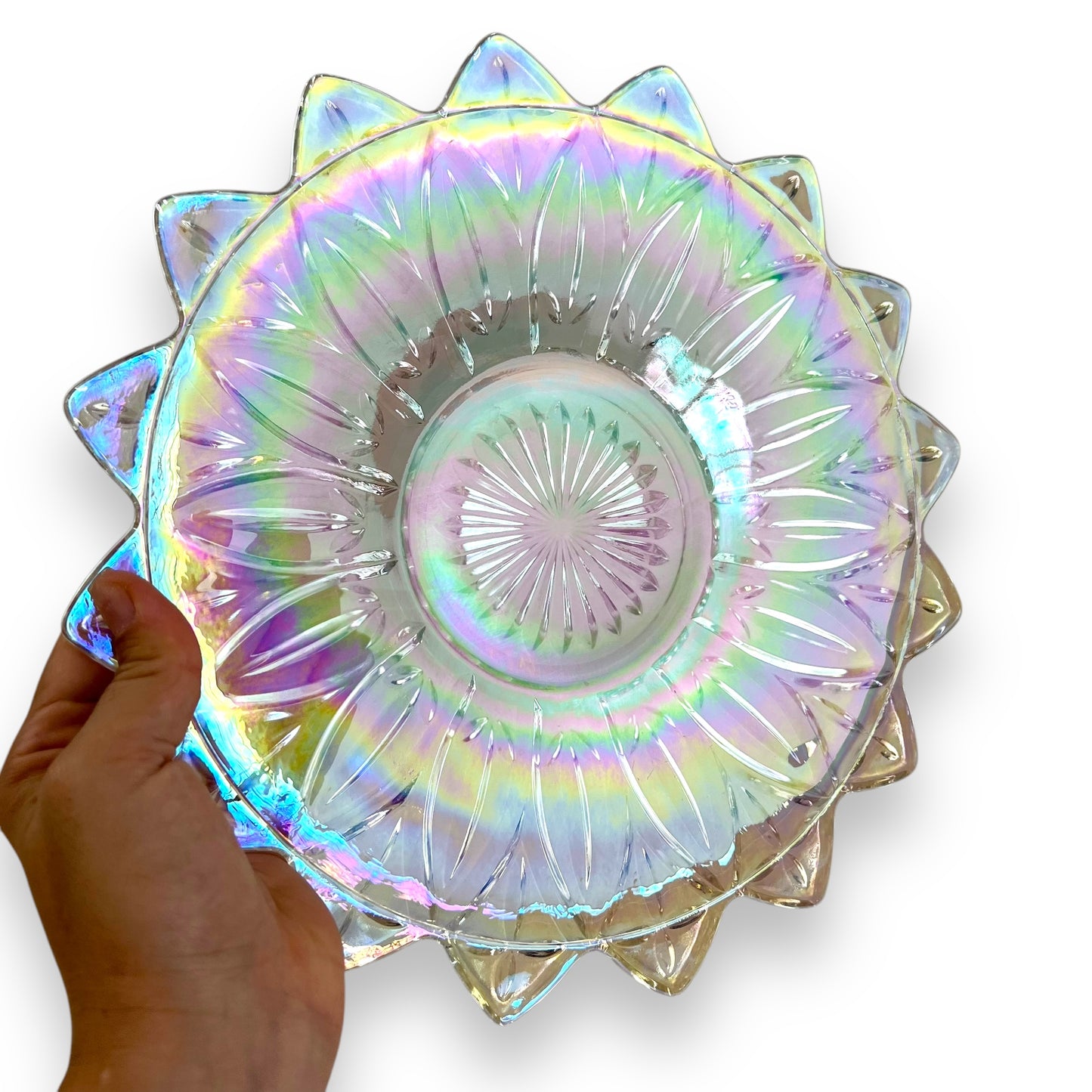 Carnival Federal Glass Petal Iridescent Platter Serving Plate