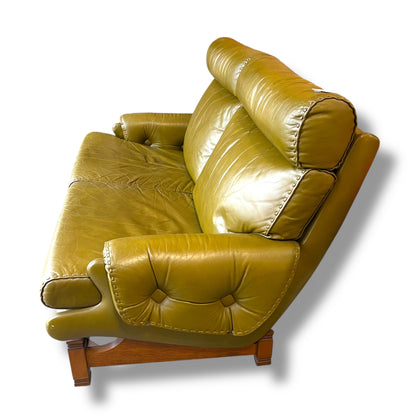 Olive Green Leather Moran Lounge – Australian Made