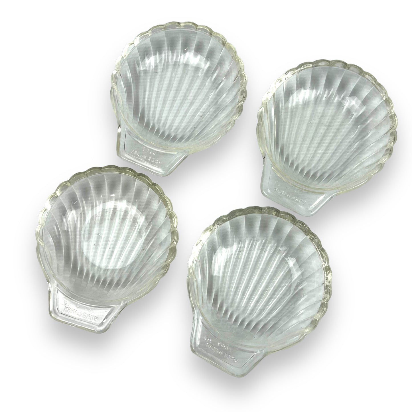 Glass Shell Dish x4 Agee Pyrex