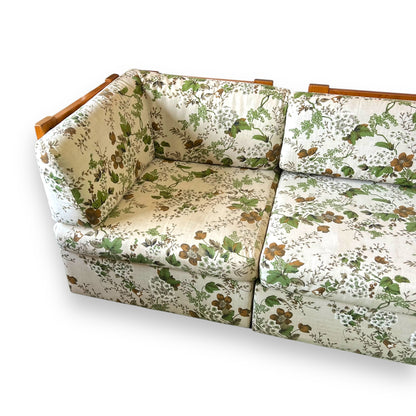5-Piece Modular Lounge – Pine Wood Frame & Floral Upholstery