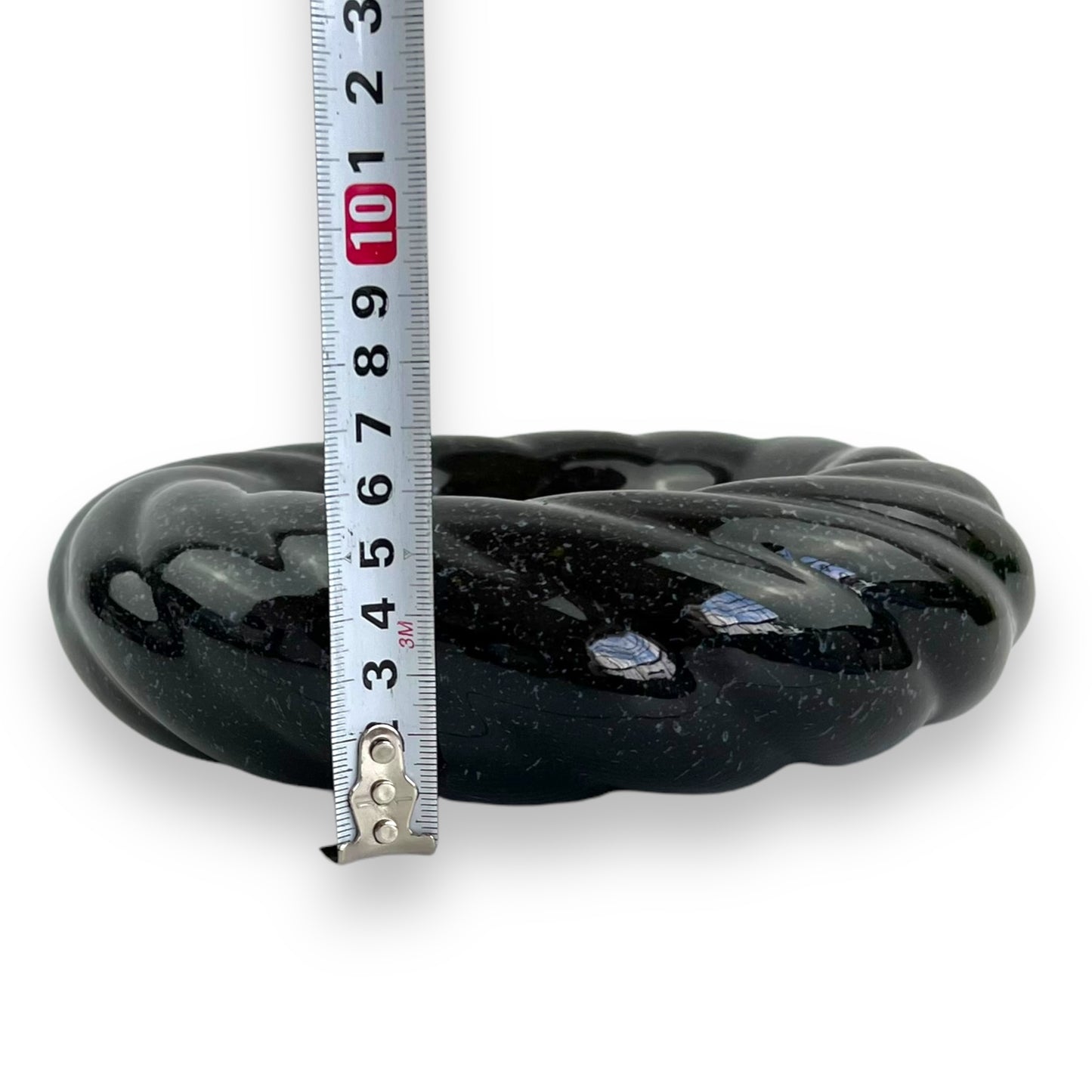 Black 80s swirl ceramic dish