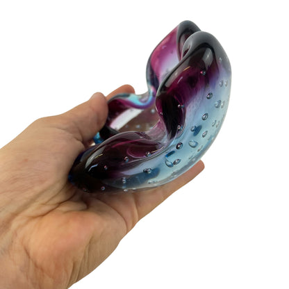 Blue & Purple Art Glass Dish