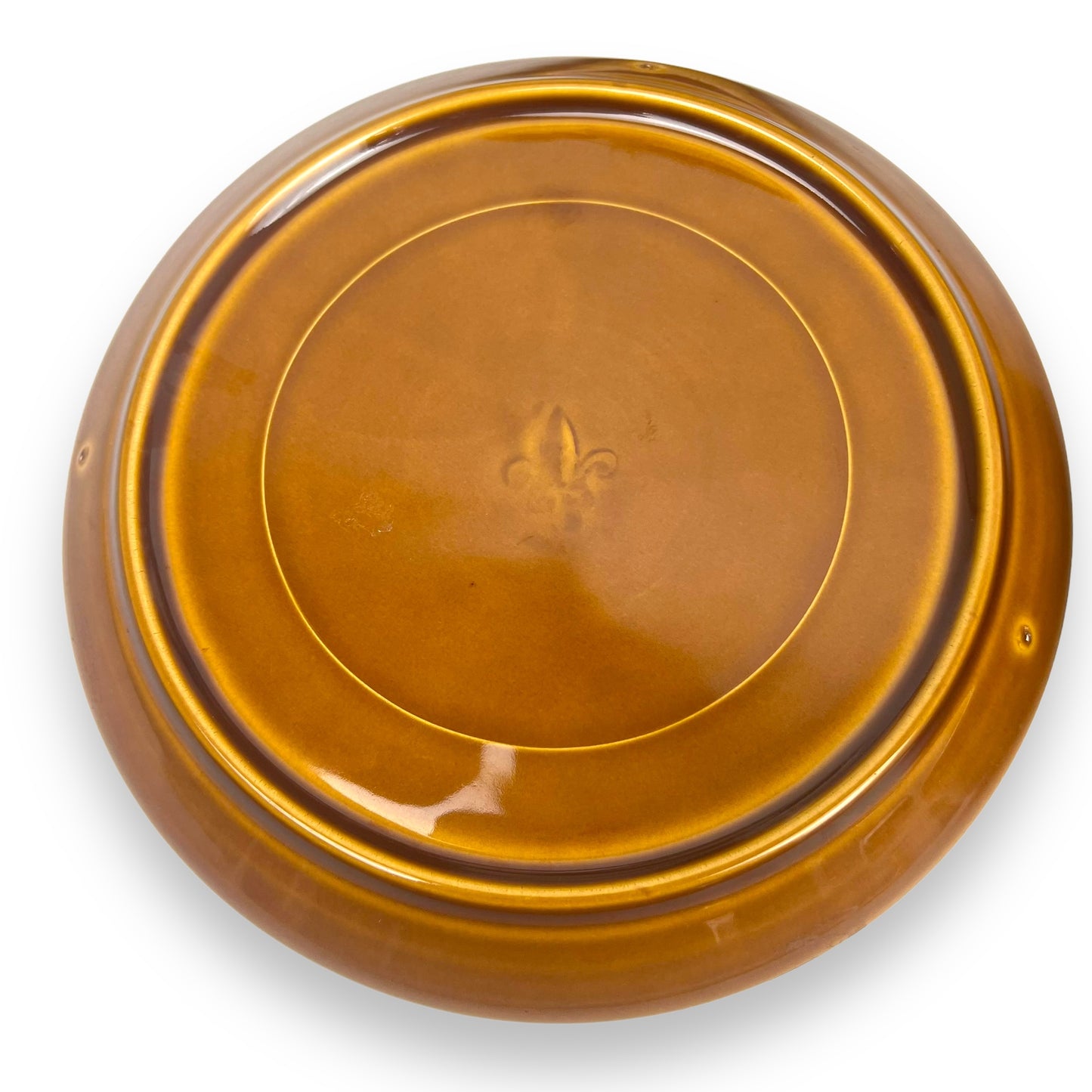 Fondue Plates x4 brown earthenware ceramic