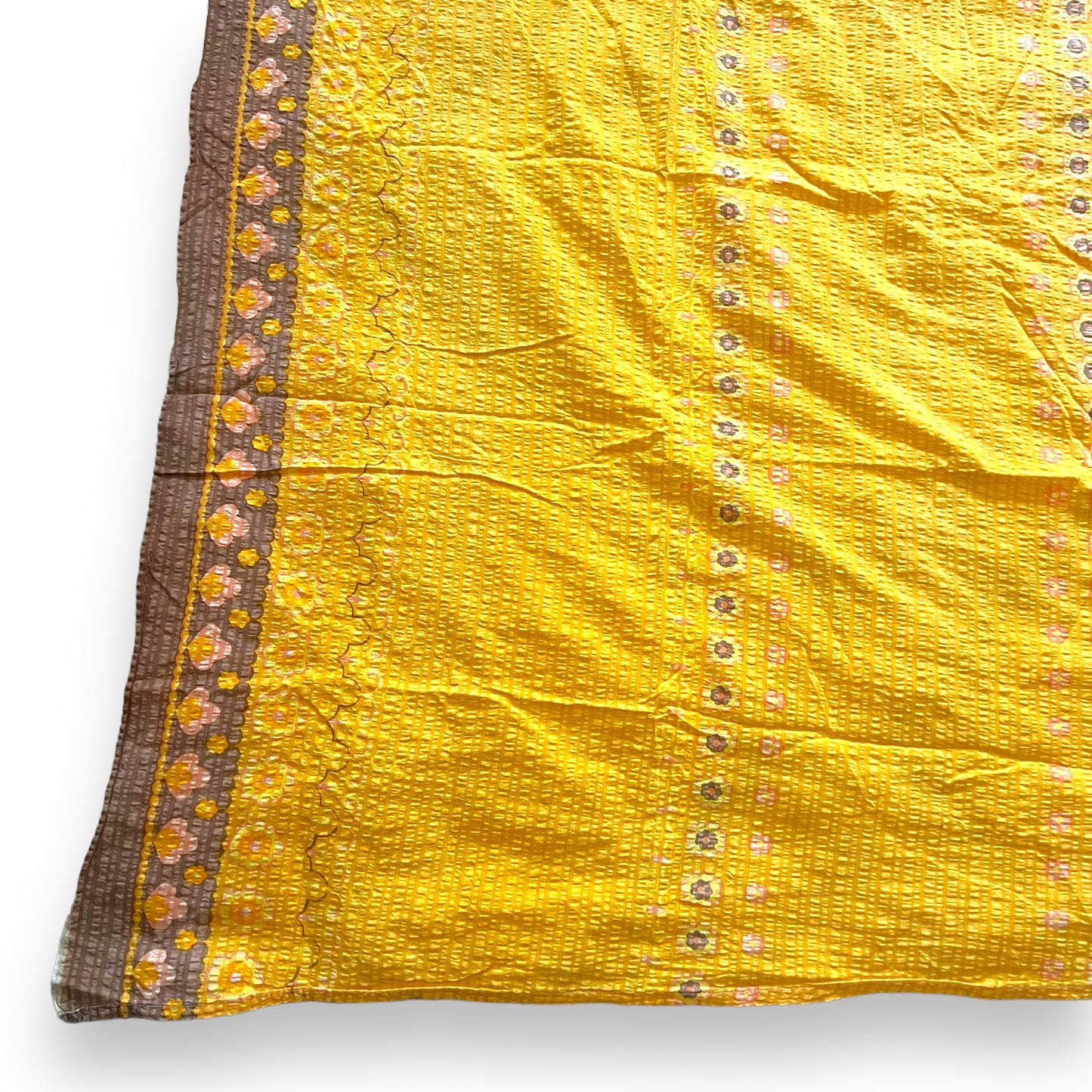 Retro Yellow Orange and Brown Flower Pattern Tablecloth