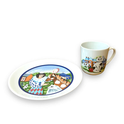 Arzberg Germany Plate and Mug Set - Whimsical Circus Scene