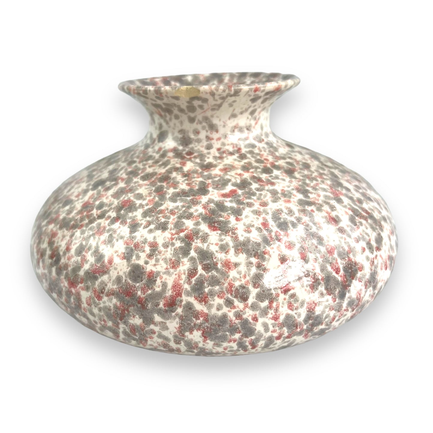 Pink and grey speckled vase