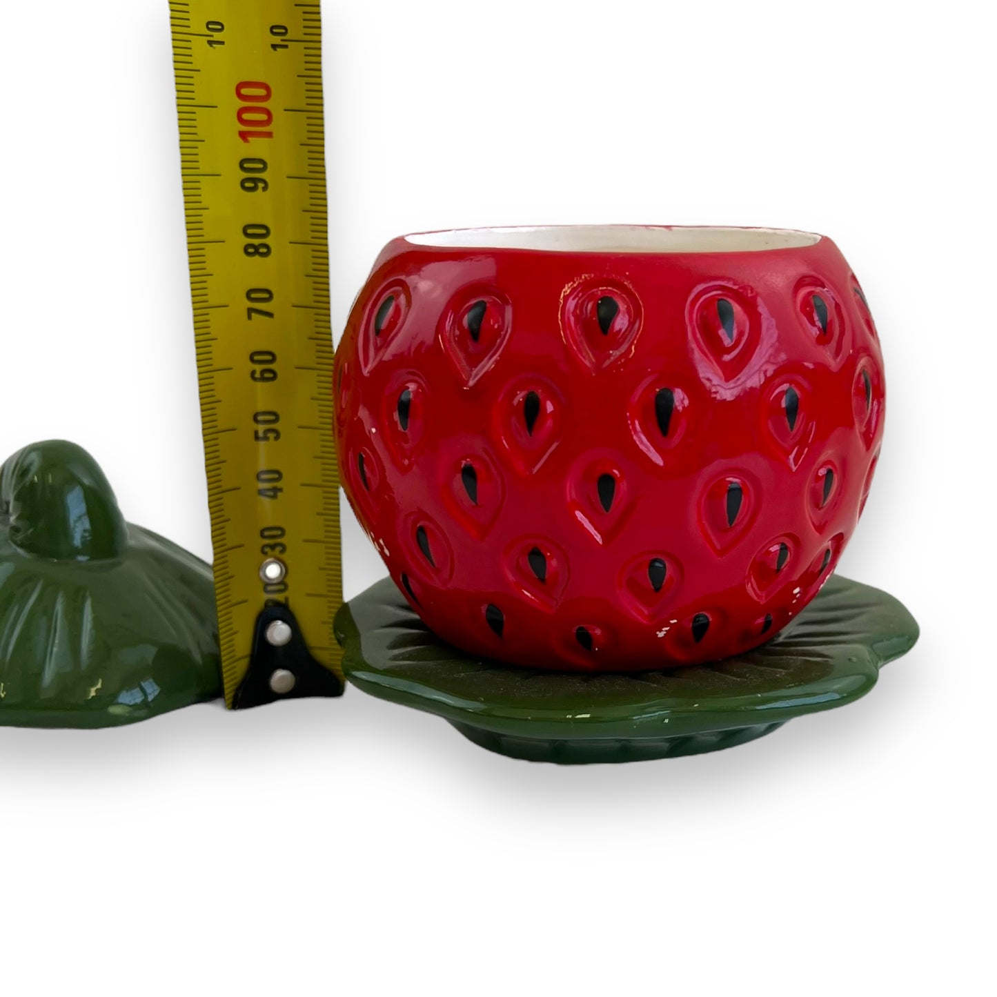 Strawberry sugar pot with lid