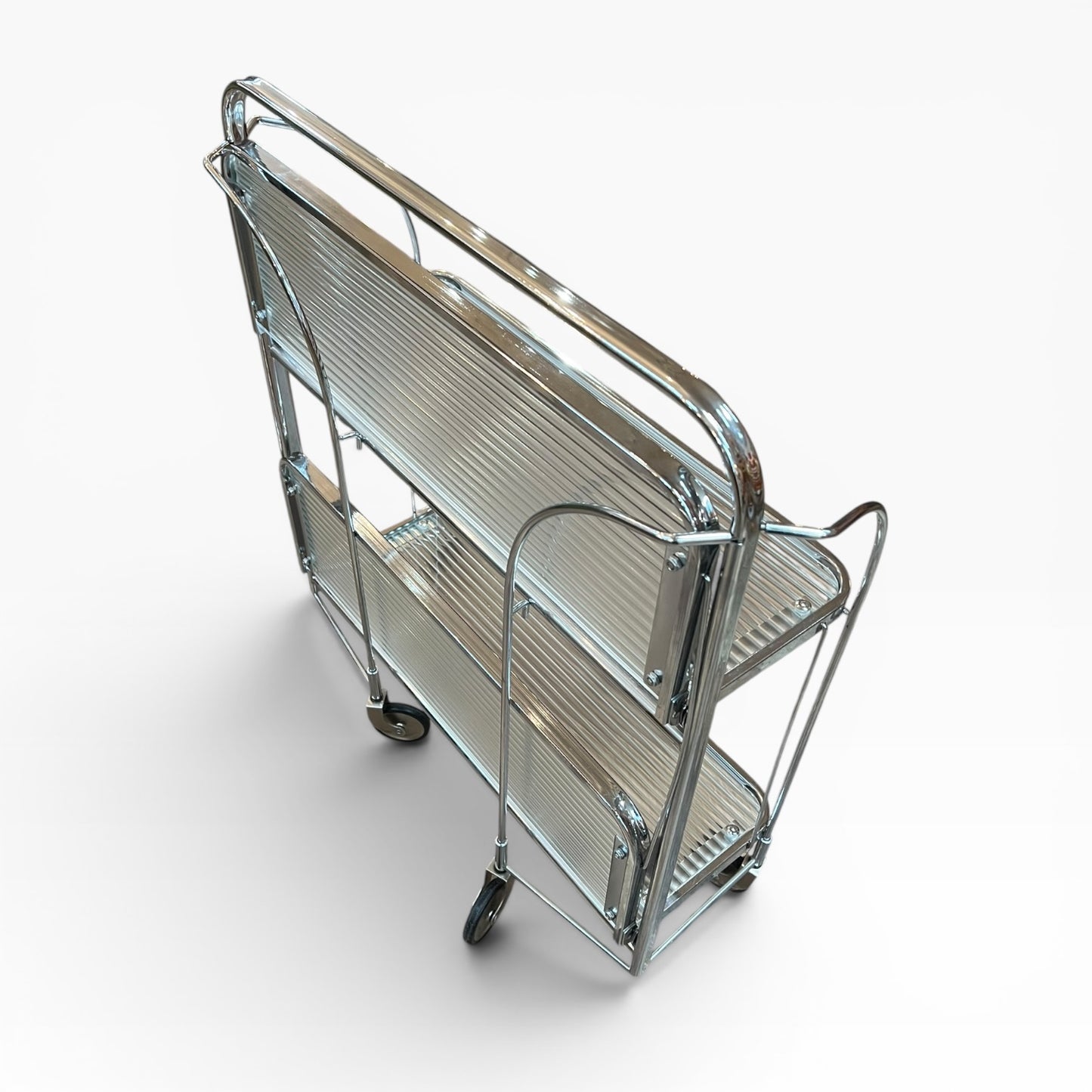 Chrome Folding Bar Cart / Trolley