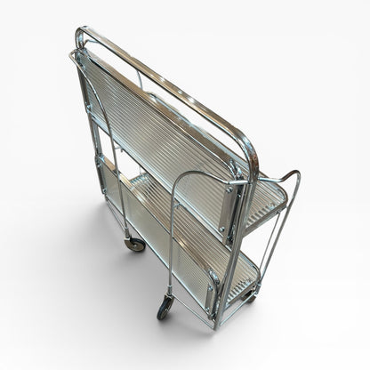 Chrome Folding Bar Cart / Trolley