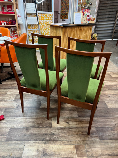 Set of 4 Parker Green Upholstered Dining Chairs