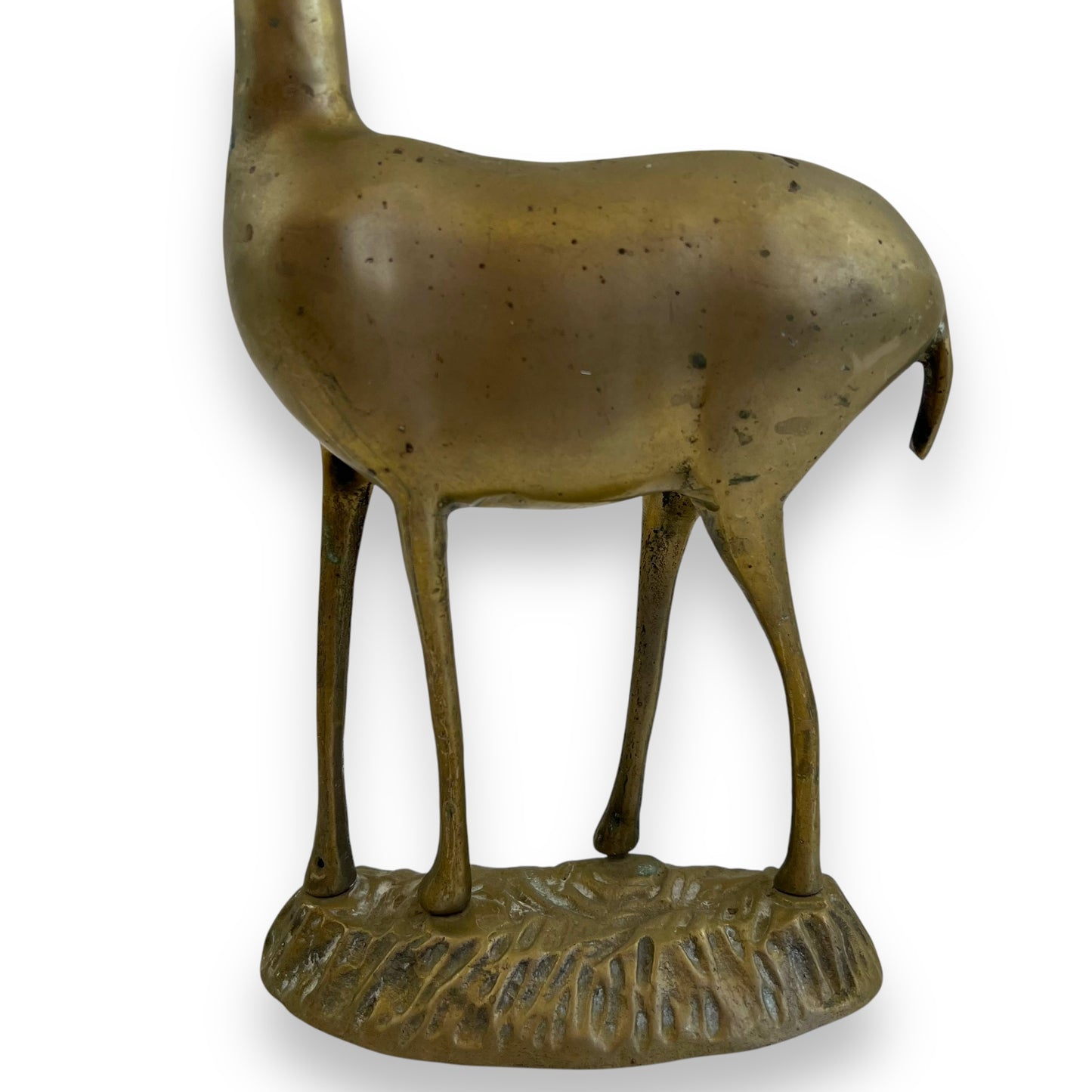 Large brass antelope statue