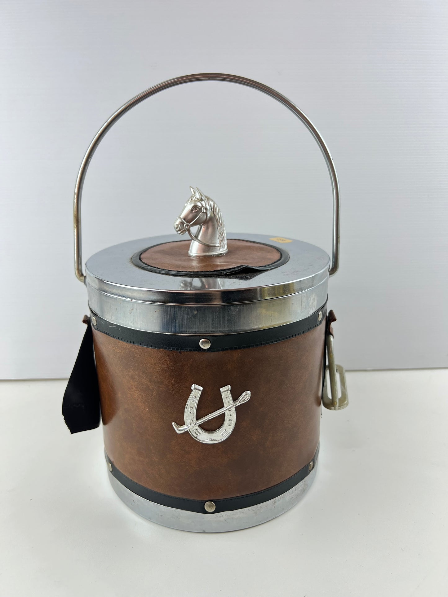 Equestrian Horse Ice Bucket with Stirrup & Horseshoe Details