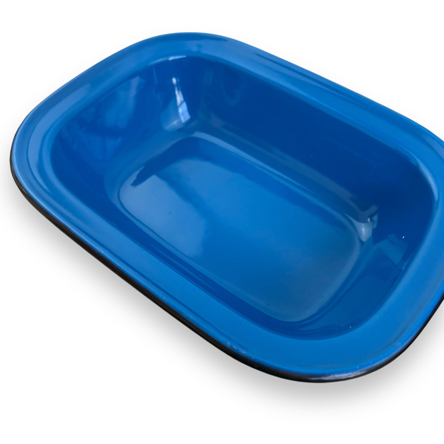 Blue metal rectangle serving dish tray set of 3