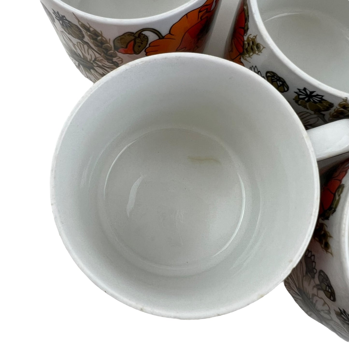 J & G Meakin Studio England “Poppy” Set of 6 Teacups