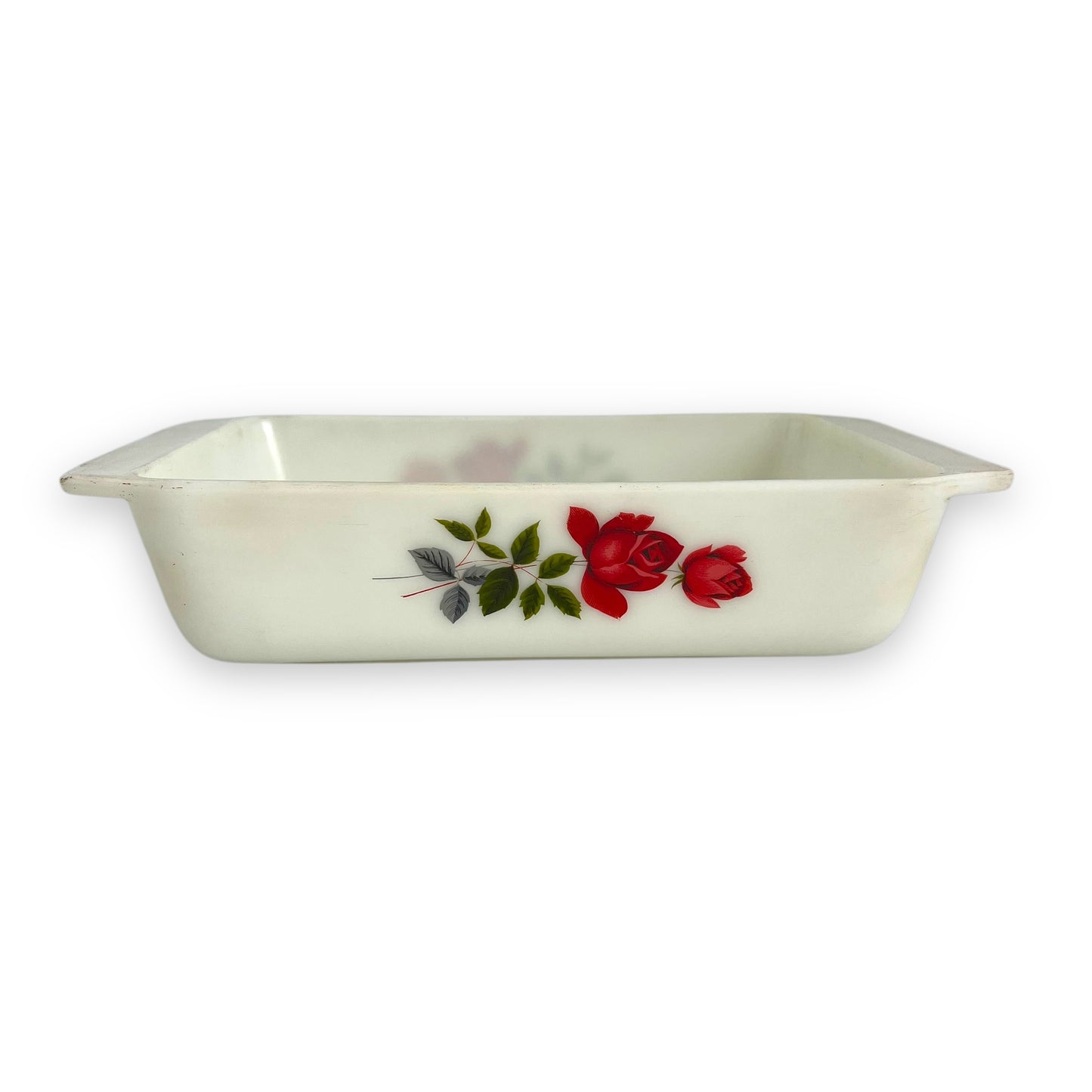 Pyrex “June Rose” Milk Glass Baking Dish