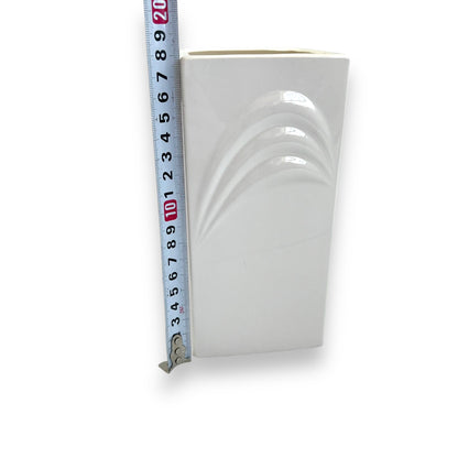White rectangle vase with arch stripe pattern