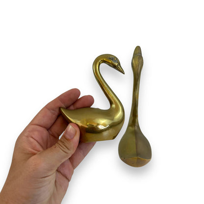 Brass swan pair