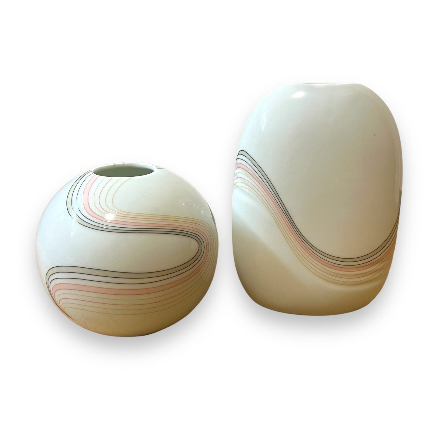 Ceramic Vase with striped design – Hall Japan