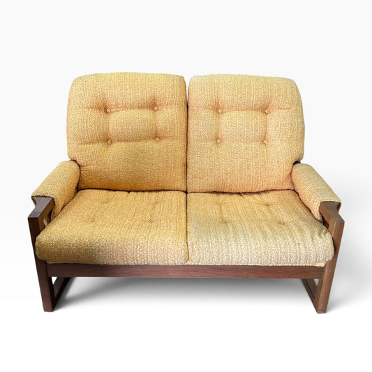 Mustard Yellow Bouclé Two-Seater Lounge