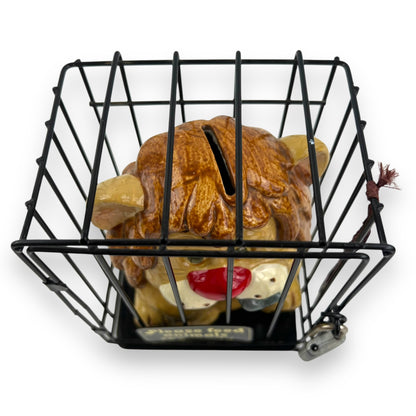 Lion in Cage Coin Ceramic Money Bank