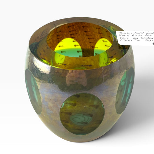 Molten Jewel Vase – Hand Blown Art Glass by Global Views, Made in Poland