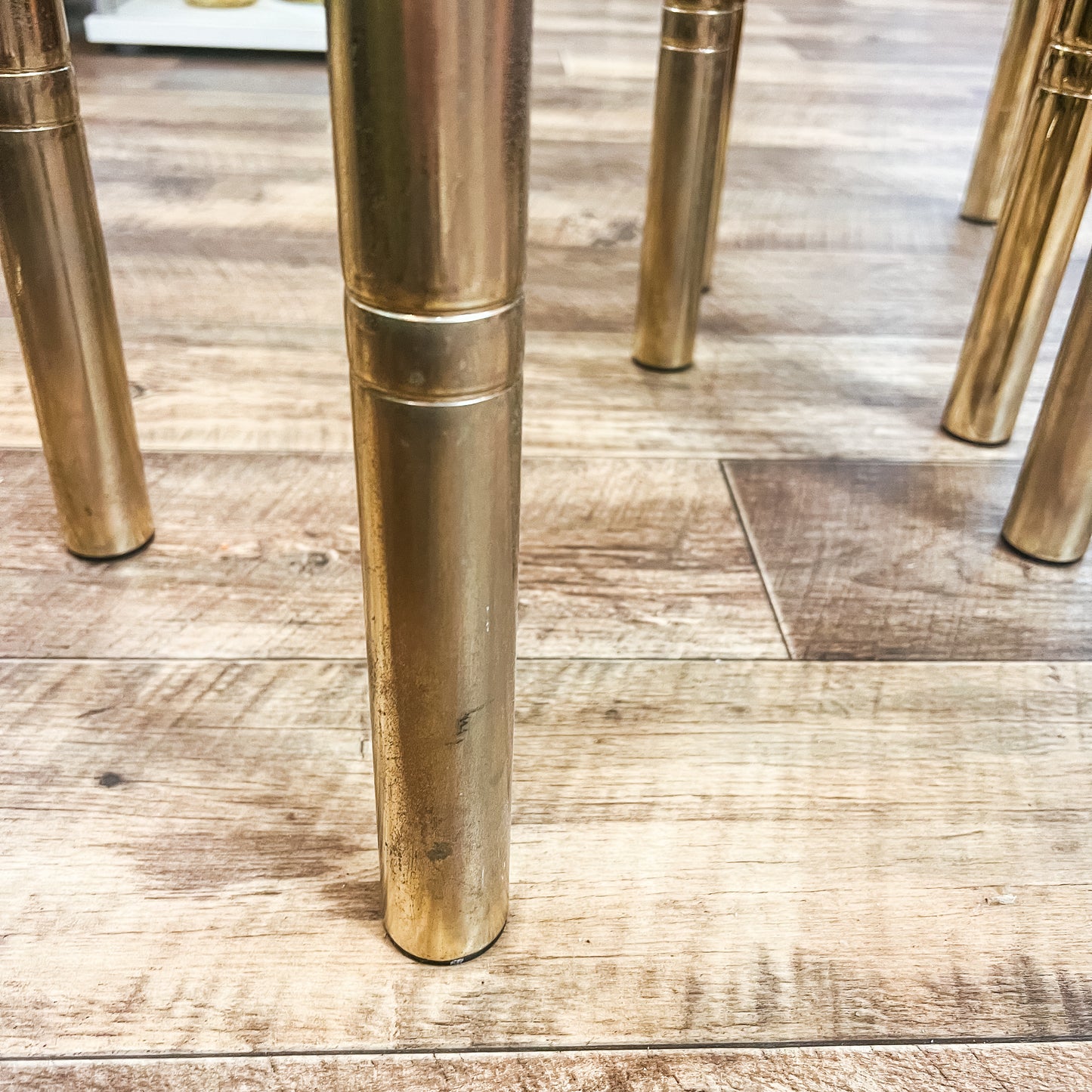 Pair of Vintage Brass & Smoked Glass Side Tables