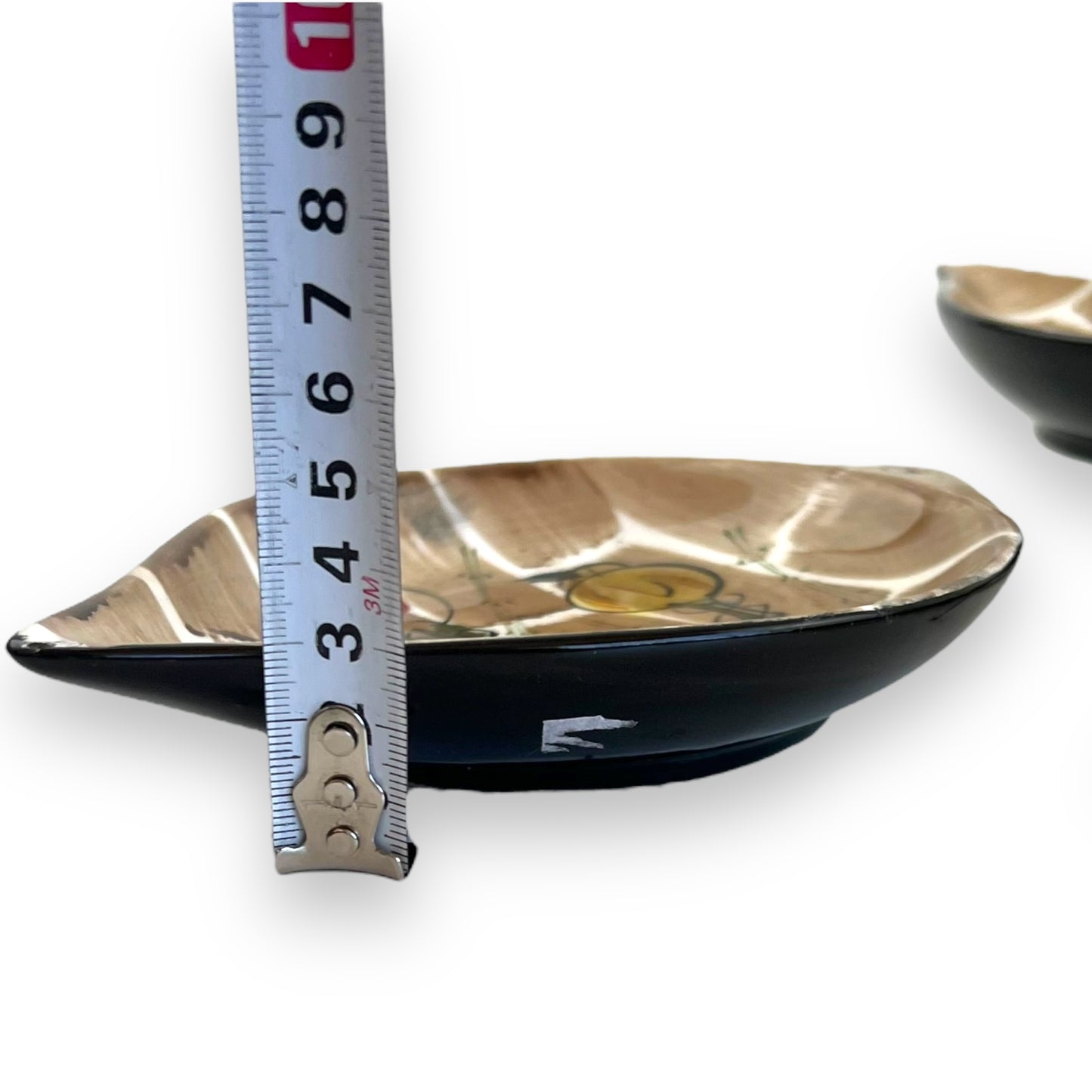 Leaf shape Serving dish Set – Hand-Painted mushroom pattern & Metal carry Stand