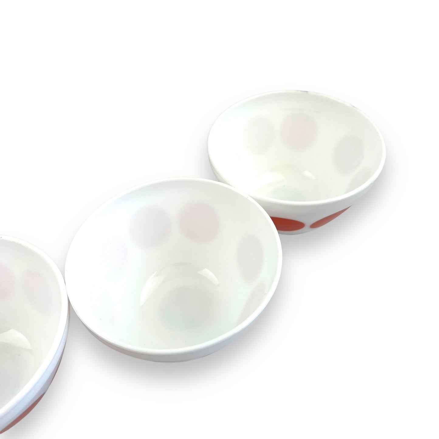 Red dot bowl set of 4