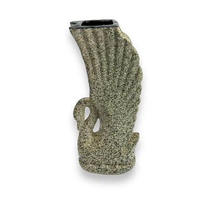 Textured Swan Vase White & Black