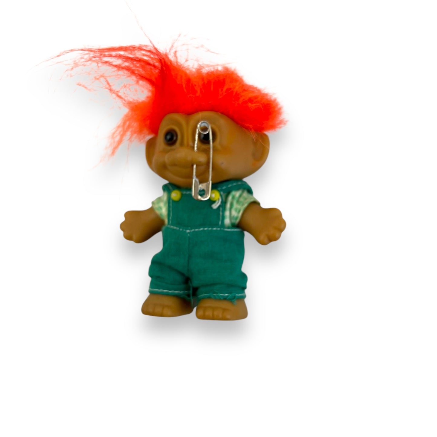 Orange Hair Green Overalls Troll Doll