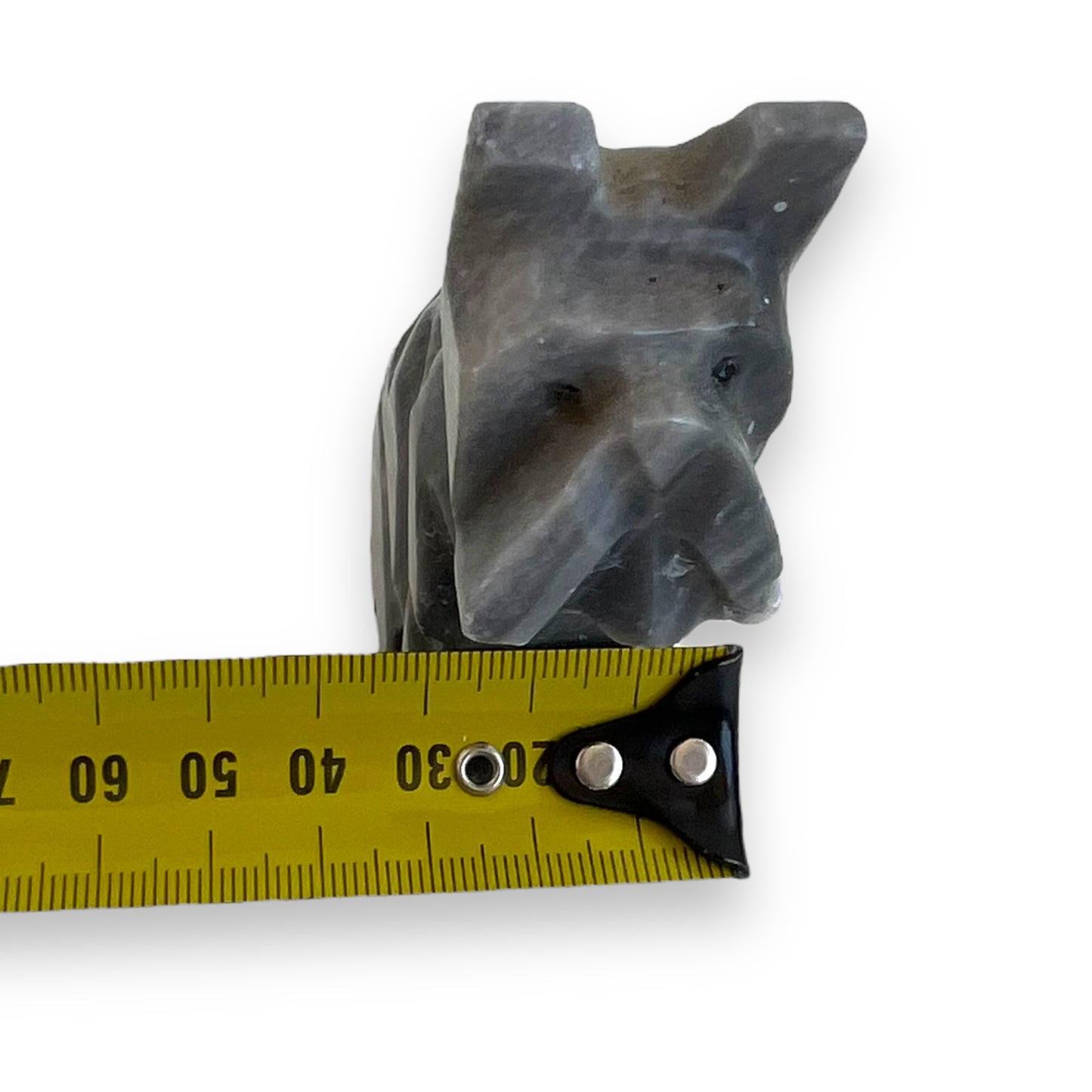 Stone carved dog statue ornament