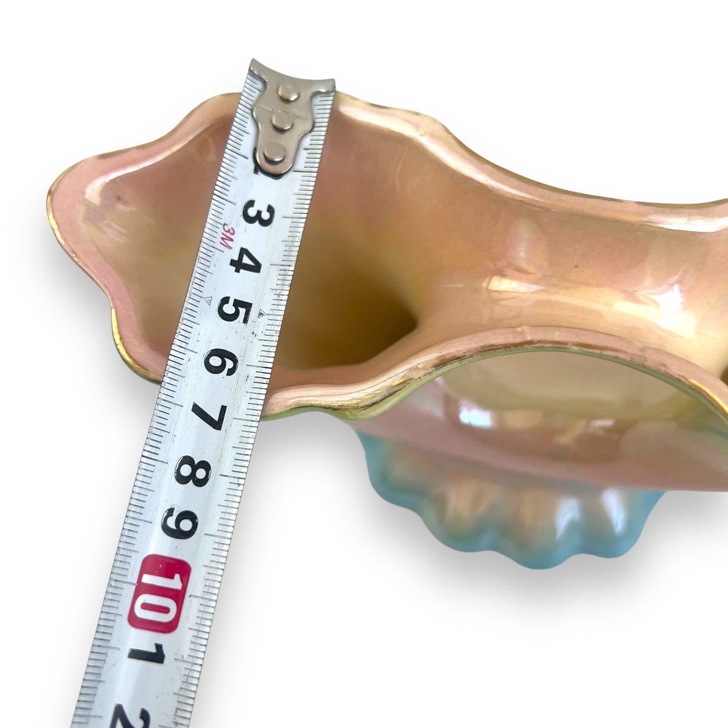 Lustreware Centerpiece Vase, Iridescent Pastel Ceramic